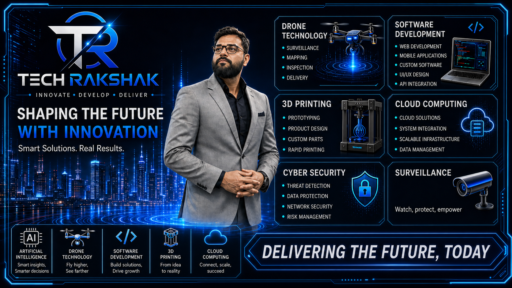 Tech Rakshak Front Landscape Poster